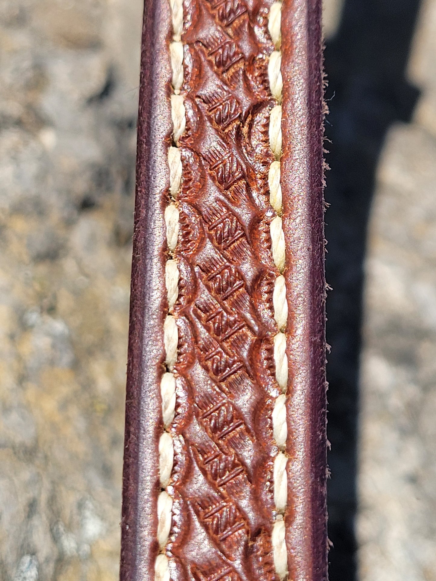 One-Ear Basketstamp Headstall with Rawhide Keeper
