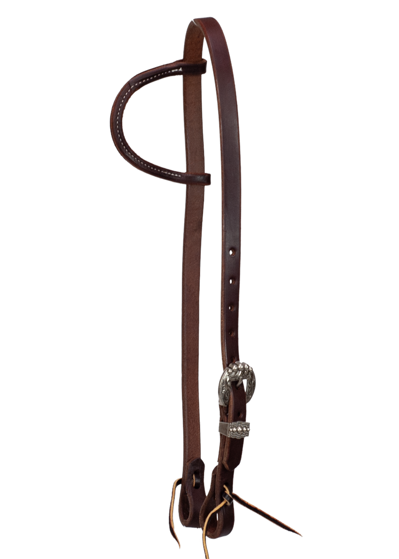 Slip Ear Headstall - Antique Silver Dotted Buckle