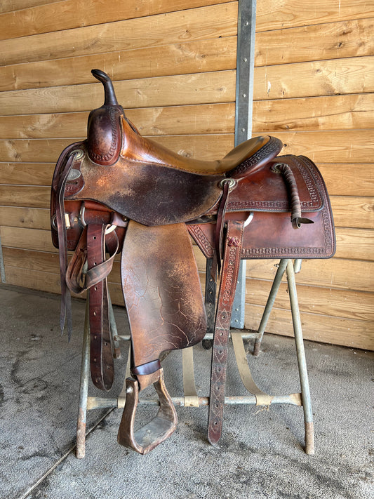 🍁SOLD 🍁 16” Bob’s Custom Saddle Bob Avila Cowhorse