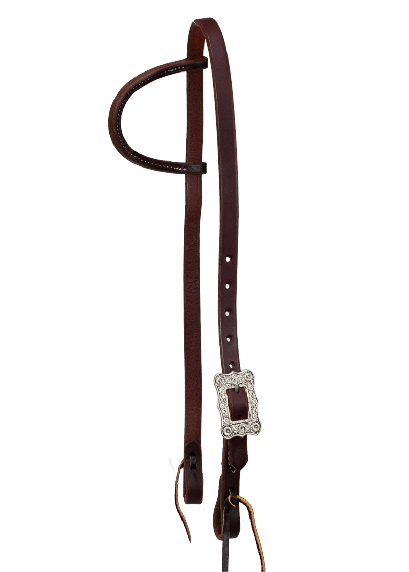 Slip Ear Headstall - Antique Silver Daisy Buckle