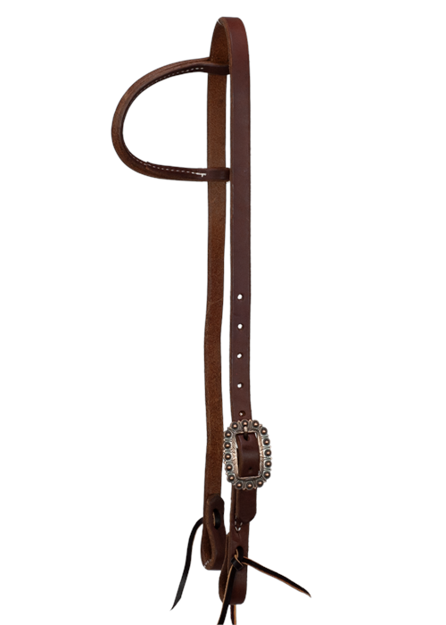Slip Ear Headstall - Antiqued Copper Rosette Buckle