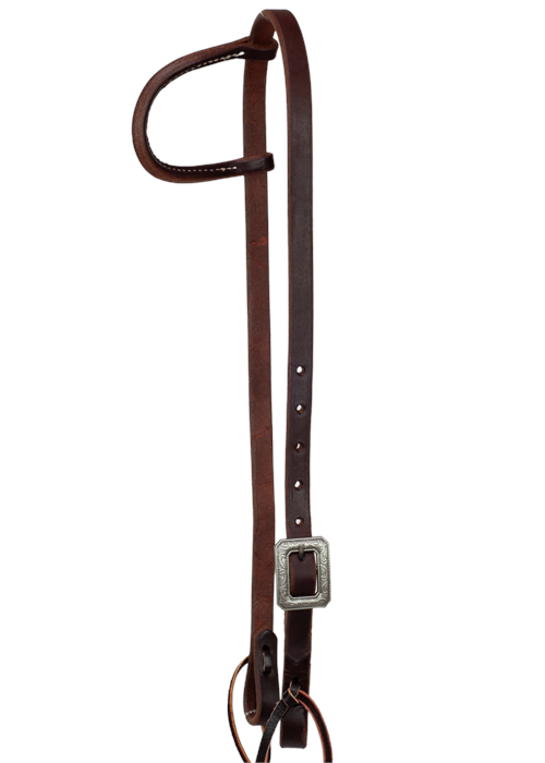 Slip Ear Headstall - Classic Square Silver Buckle