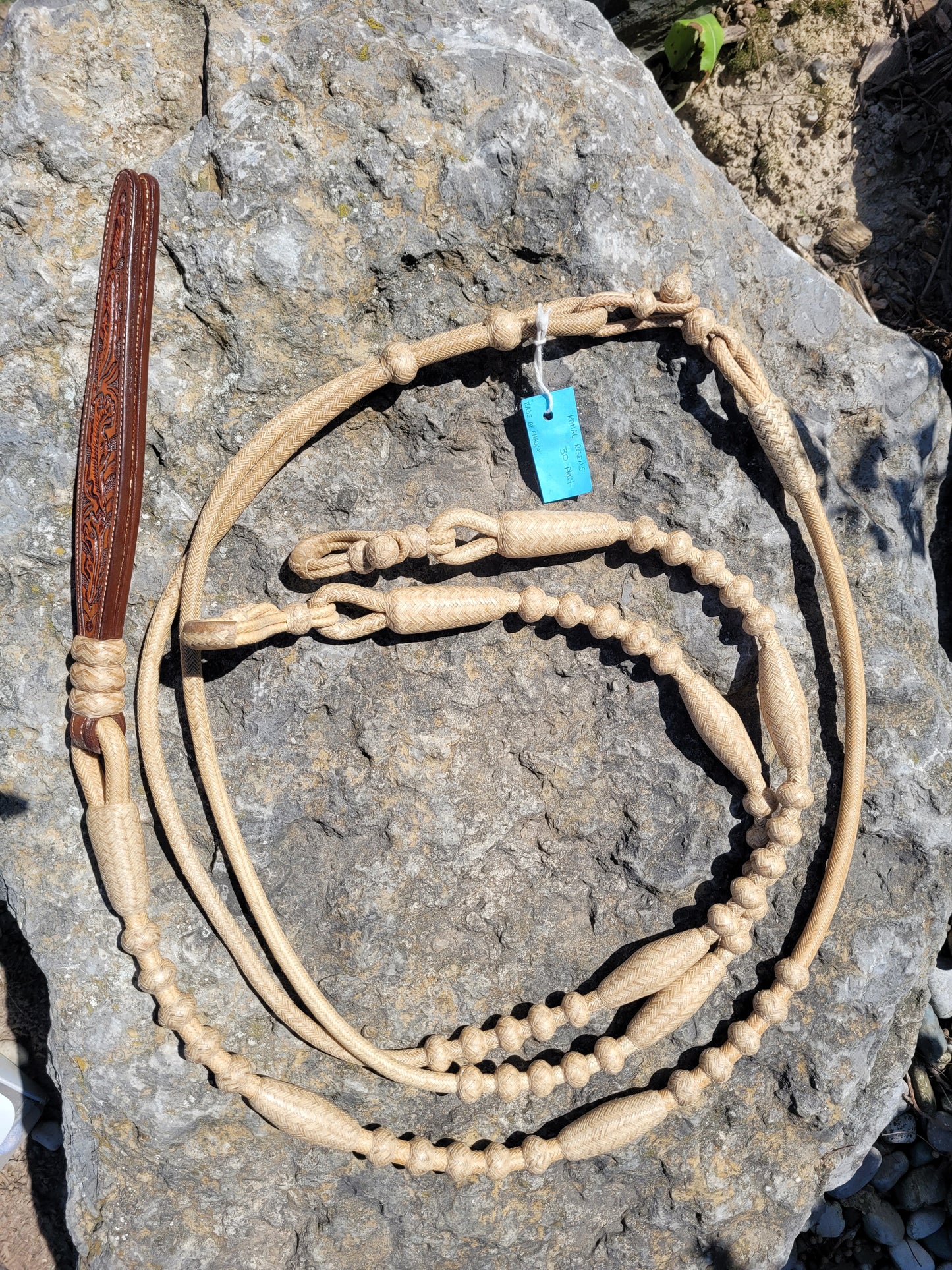 30 Plait Natural Romal Reins