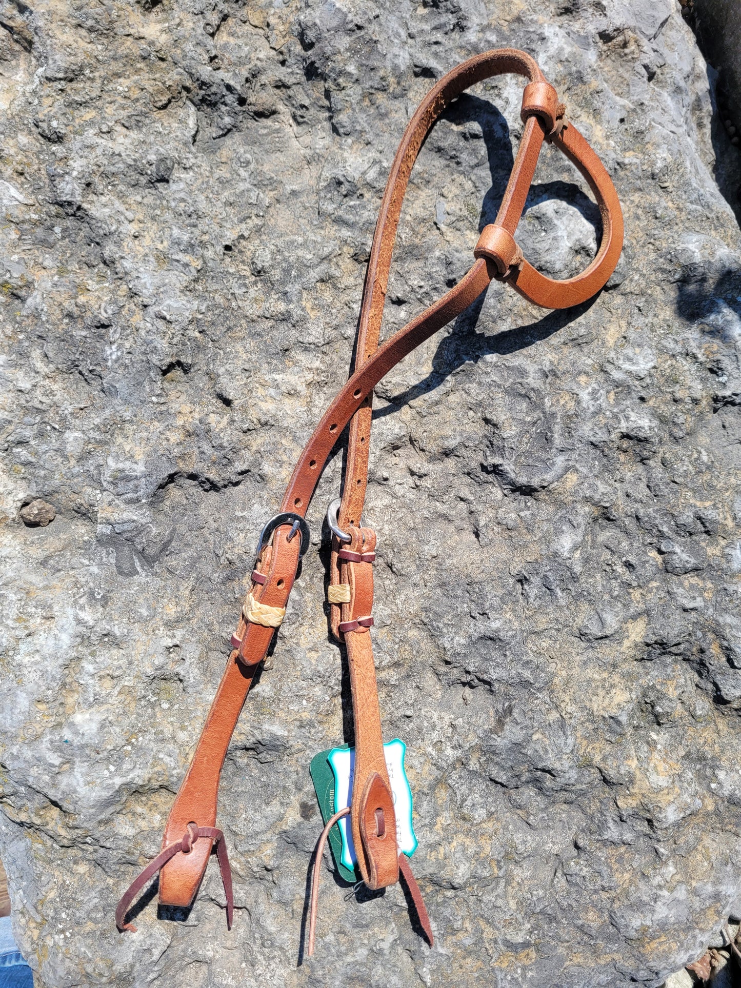 One Ear Herman Oak Headstall with Rawhide Keeper