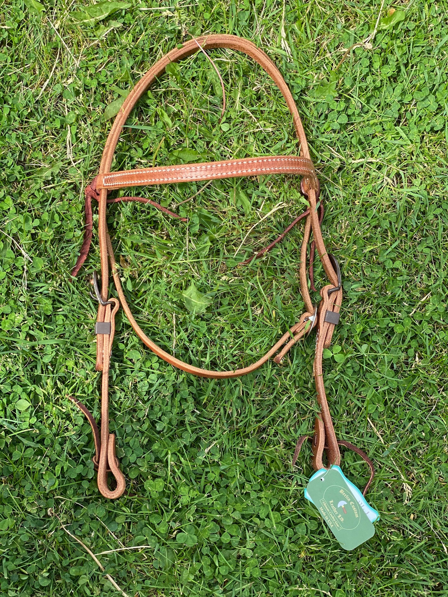 Straight Browband with Antique Flower Buckle