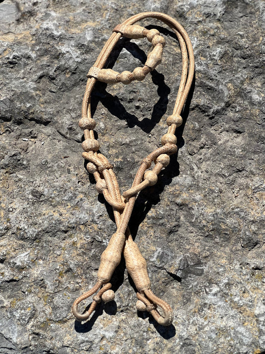 30 Plait Natural Rawhide Headstall with One Ear