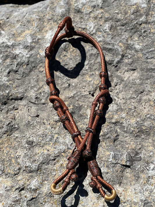 30 Plait Caramel Rawhide Headstall HCPH Exclusive