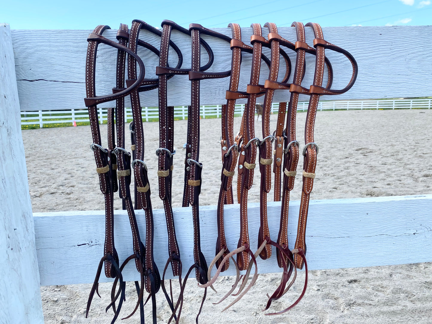 One-Ear Basketstamp Headstall with Rawhide Keeper