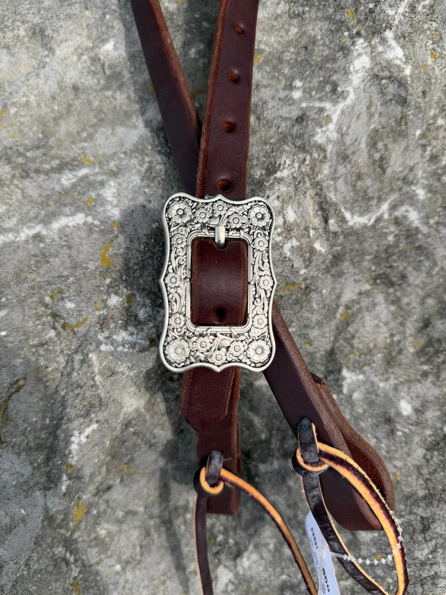 Slip Ear Headstall - Antique Silver Daisy Buckle