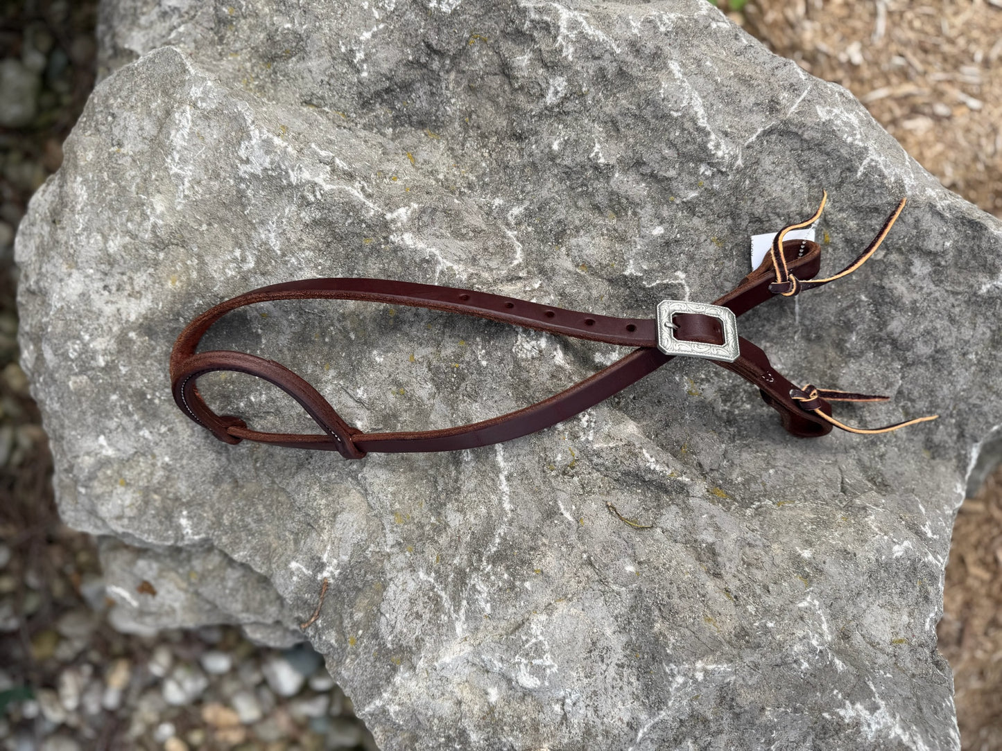 Slip Ear Headstall - Classic Square Silver Buckle