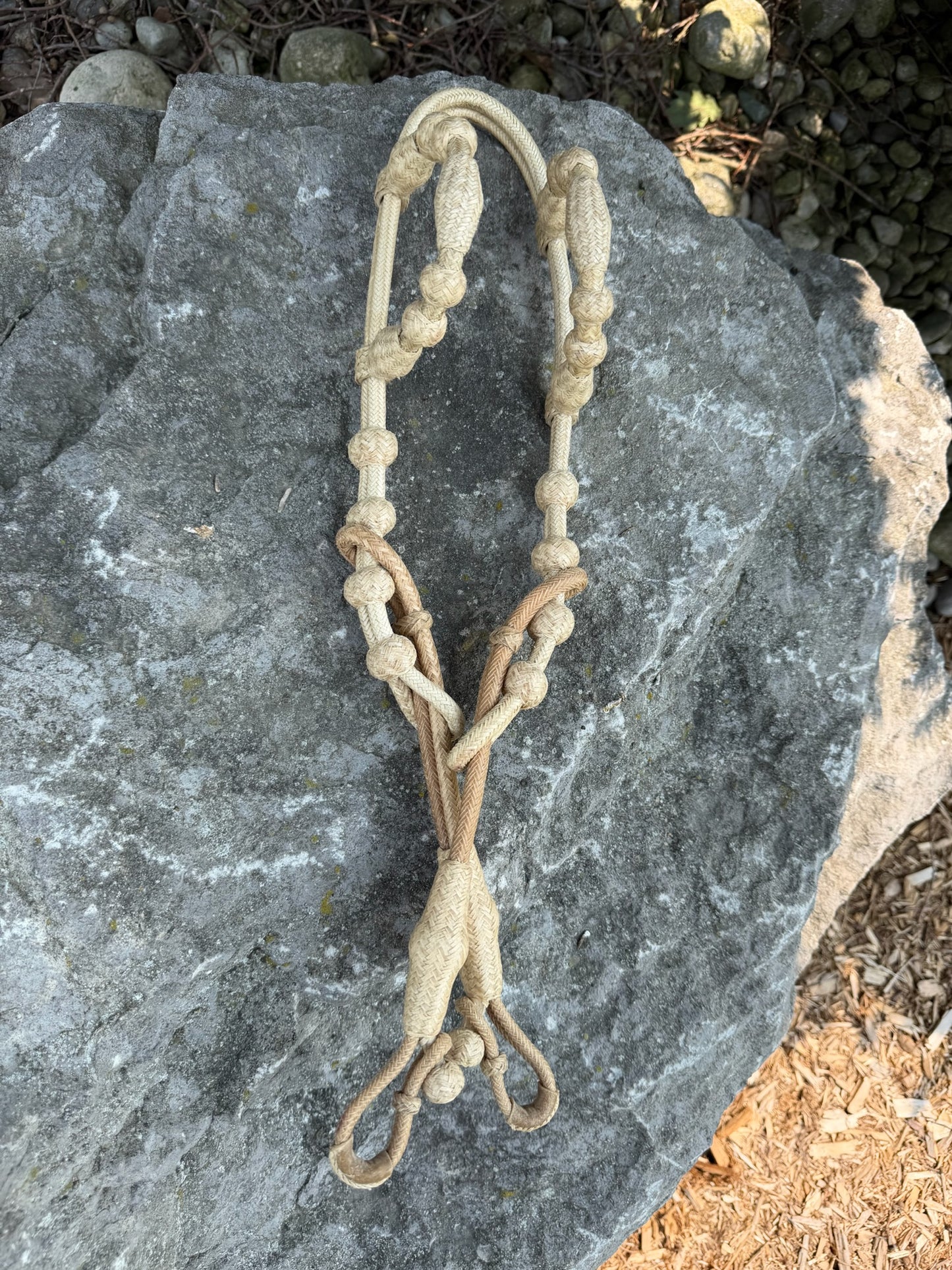 30 Plait Natural Rawhide Headstall with two ears