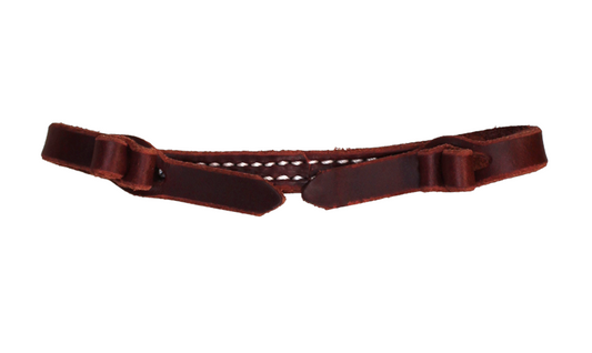 Stitched Latigo Leather Button Curb Strap