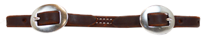 Doubled + Stitched Harness Leather Curb Strap (Dark Oil)