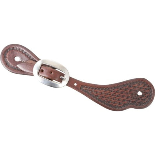 Martin Chocolate Cowboy Spur Straps with Mini Basket Tooling