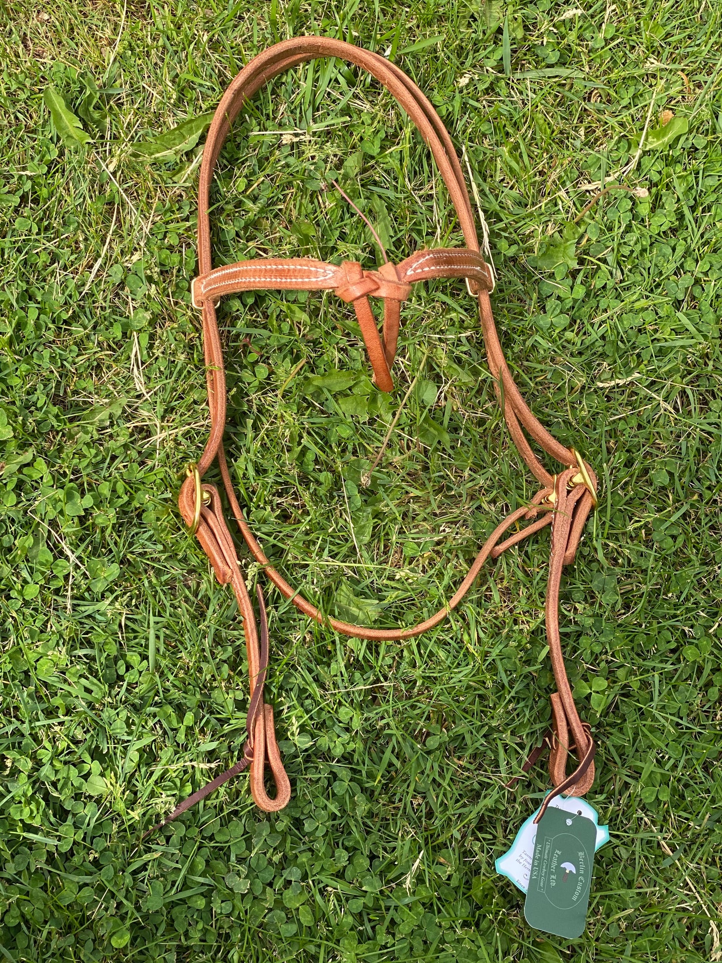 Knotted Browband with Brass Buckle