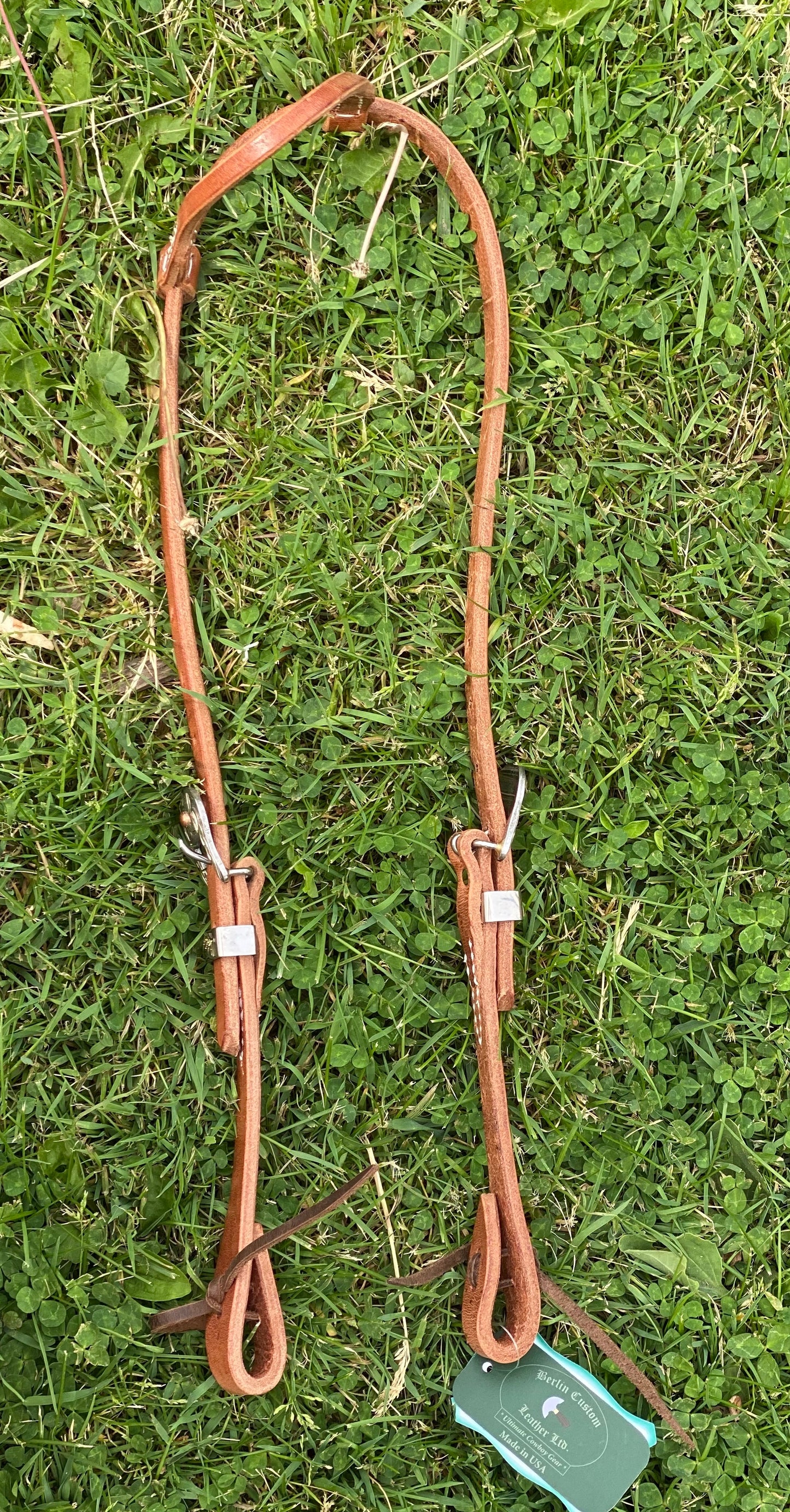 One Ear Headstall with Stainless Floral Buckle