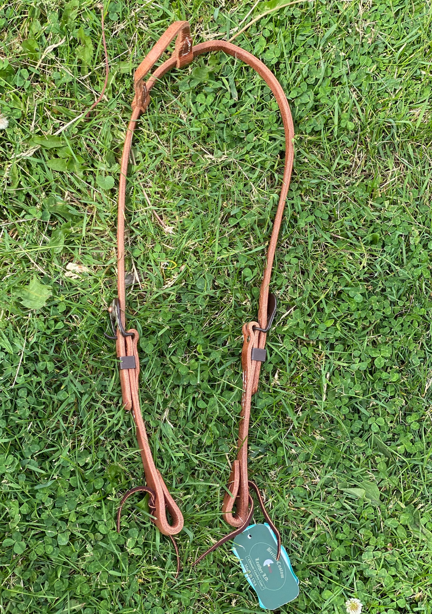 One Ear Antiqued Floral Headstall