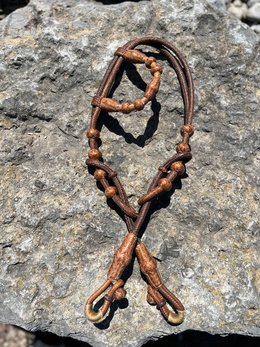 30 Plait Caramel Rawhide Headstall